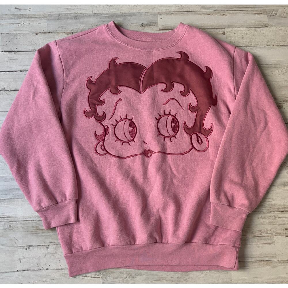 Betty Boop Pink Sweatshirt sz M EUC